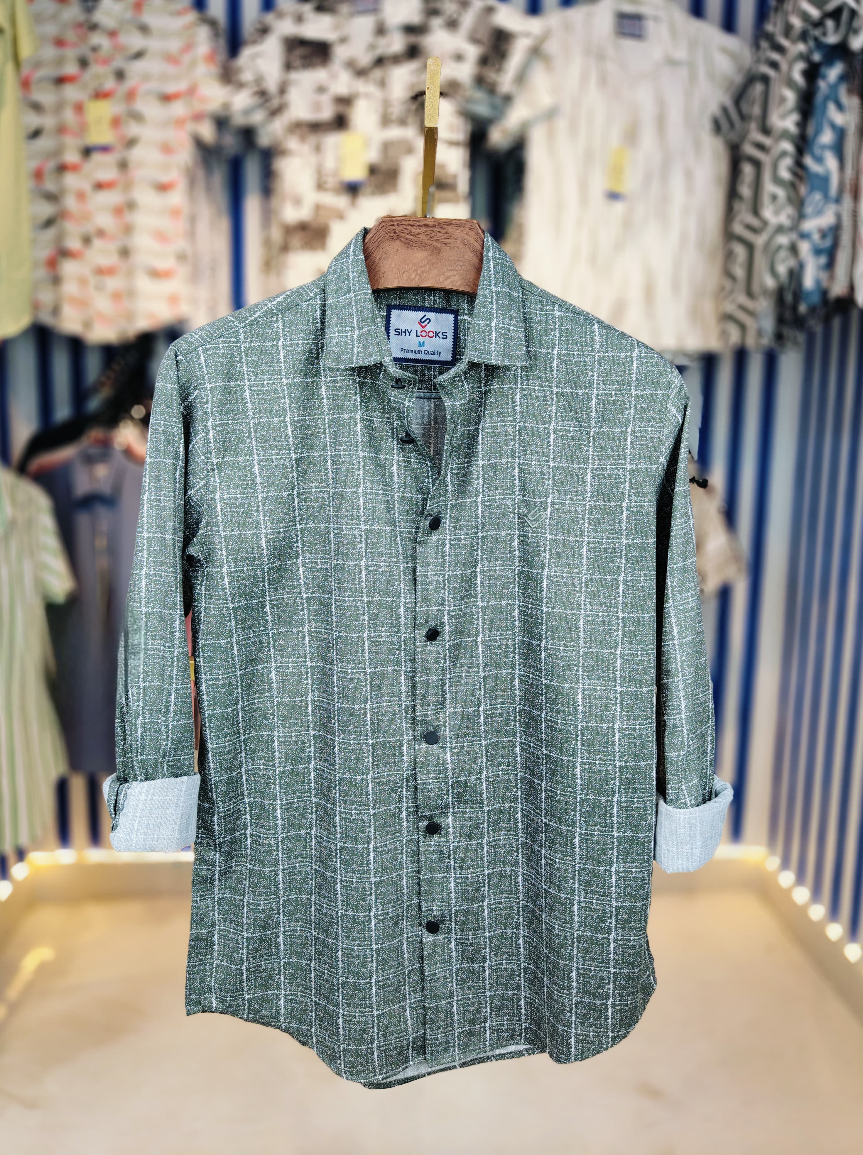 Shy Looks Men’s Full Sleeve Digital Print Cotton Shirt – Slim Fit & Stylish