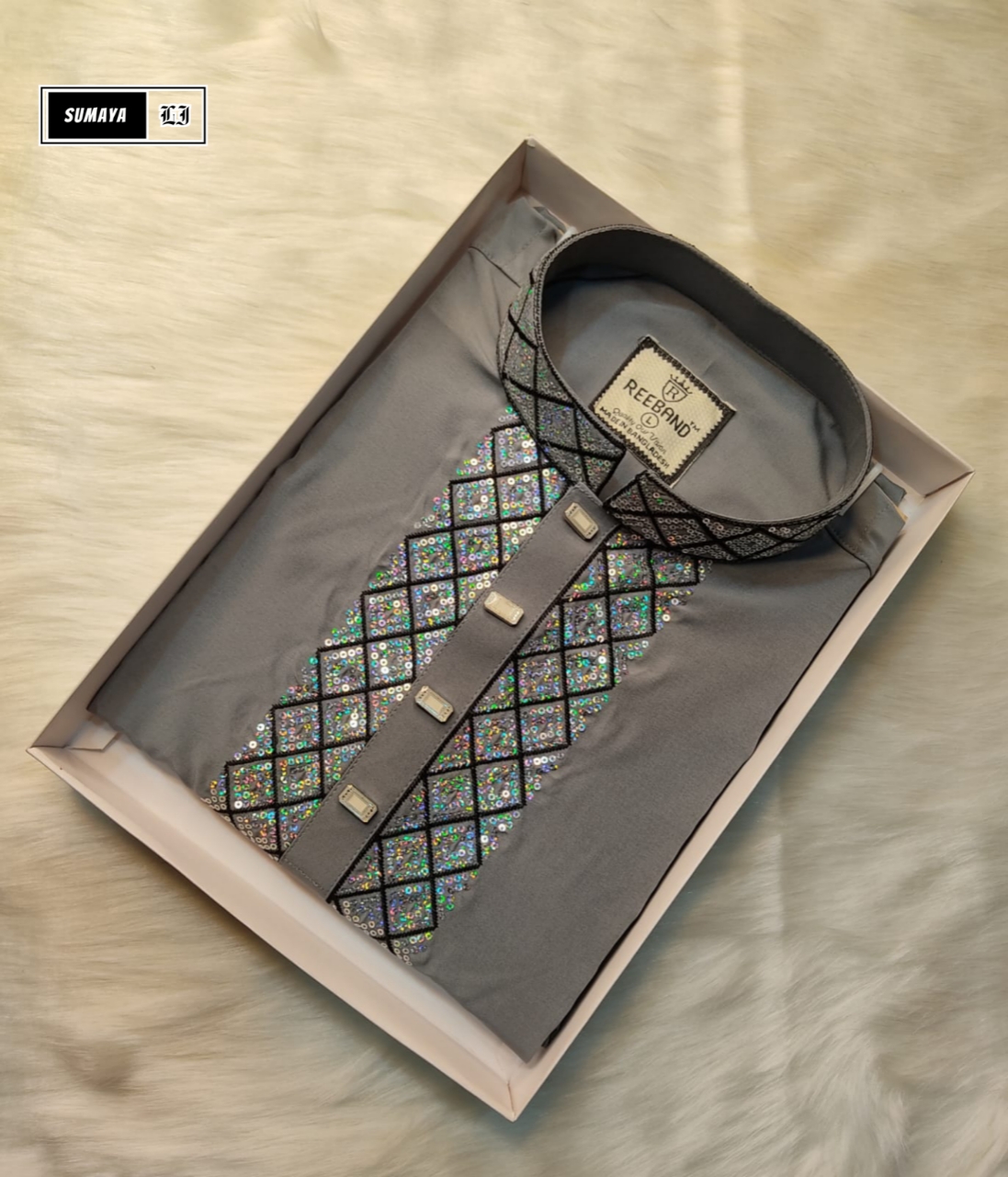 Premium Sequence Embroidery Panjabi – Export Quality