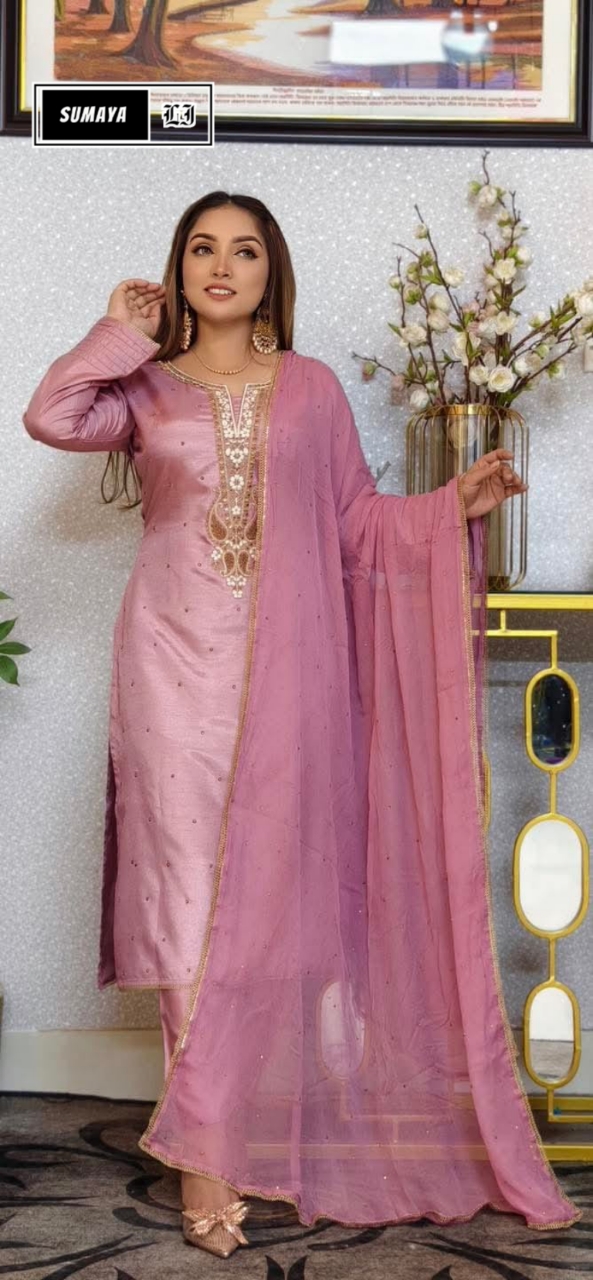 Premium Embroidery Three Piece | Elegant Party Wear Collection