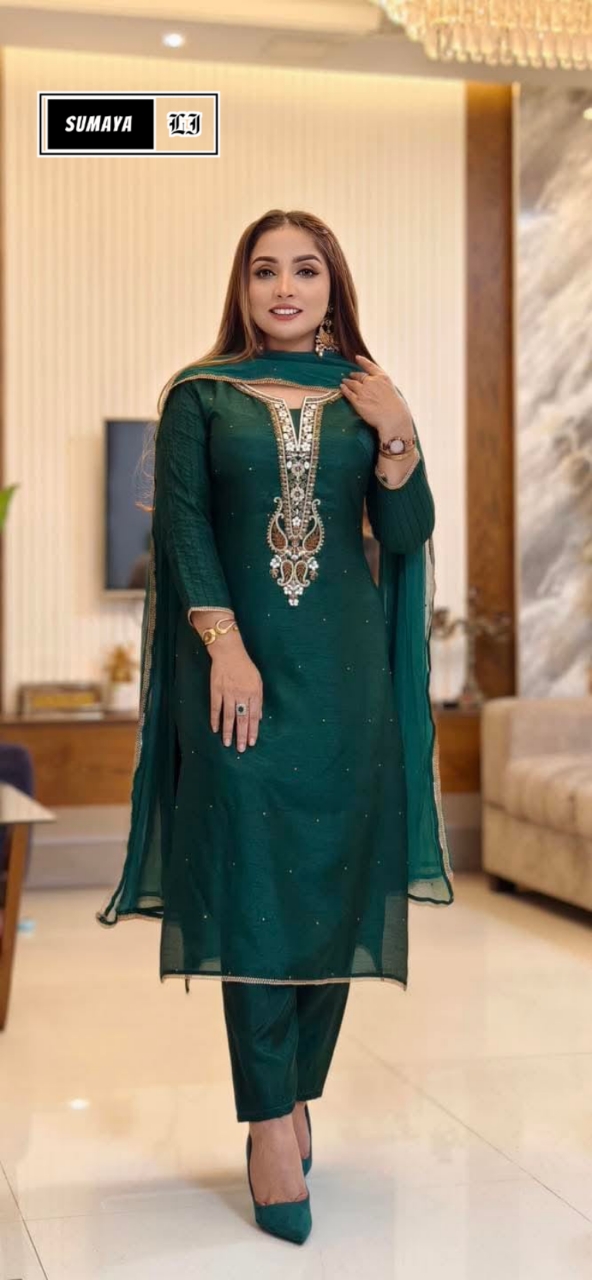 Premium Embroidery Three Piece