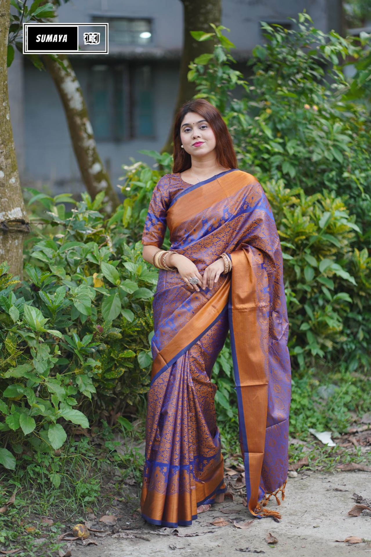 Kanjivaram Katan Silk Saree – Royal Blue & Golden Elegance