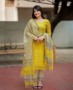Elegant Kota Cotton Batik Printed Ready-Made Three Piece