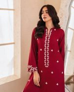 Elegant Red Embroidered Kurti Set – Stylish & Comfortable Outfit - Image 4