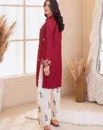 Elegant Red Embroidered Kurti Set – Stylish & Comfortable Outfit - Image 5
